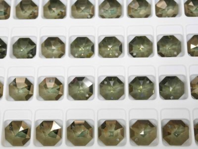 画像1: ◆特注◆粒売り◆8115 MM14,0アンティークグリーンゴールデンチーク●100粒●