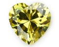 最高品質CZファンシーハート オリーブイエロー