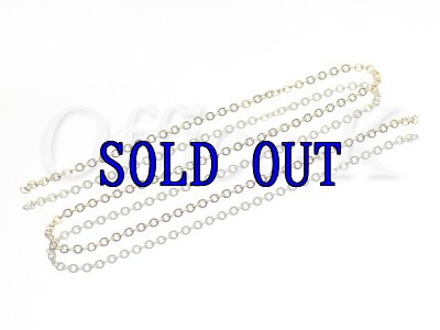 つぶし小判（平小豆）型チェーン 18金メッキ 線径0,35MM　約100M