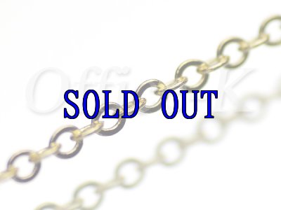 つぶし小判（平小豆）型チェーン 18金メッキ 線径0,35MM　約100M