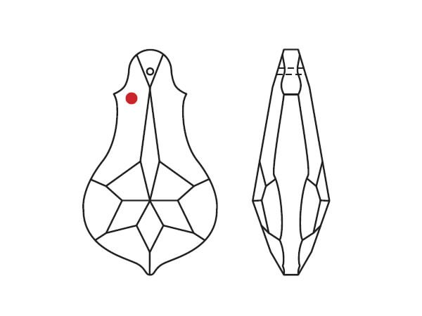 画像2: ◆粒売り◆8930 MM63,0X37,0 クリスタル1粒 (2)