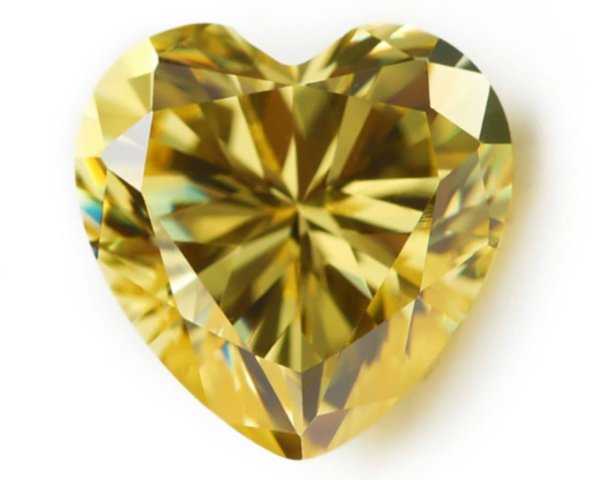 画像1: 最高品質CZファンシーハート ゴールデンイエロー (1)
