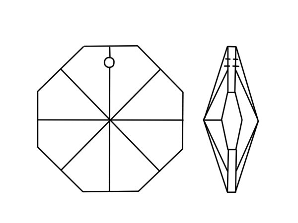 画像5: ショーラー◆粒売り◆オクタゴンF.3201 MM14,0 クリスタルオーロラ 100粒 (5)