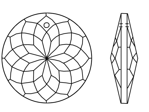 画像2: ショーラー◆粒売り◆ダリアF.3340 MM45,0 クリスタル1粒 (2)