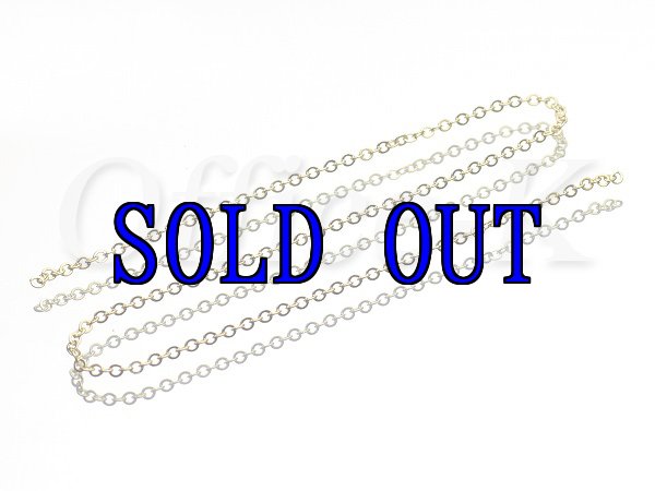 つぶし小判（平小豆）型チェーン 18金メッキ 線径0,35MM　約100M